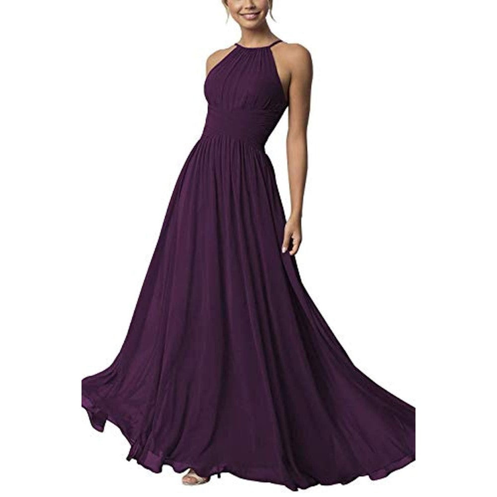 Country Chiffon Bridesmaid Dresses Long Sling Evening Gowns