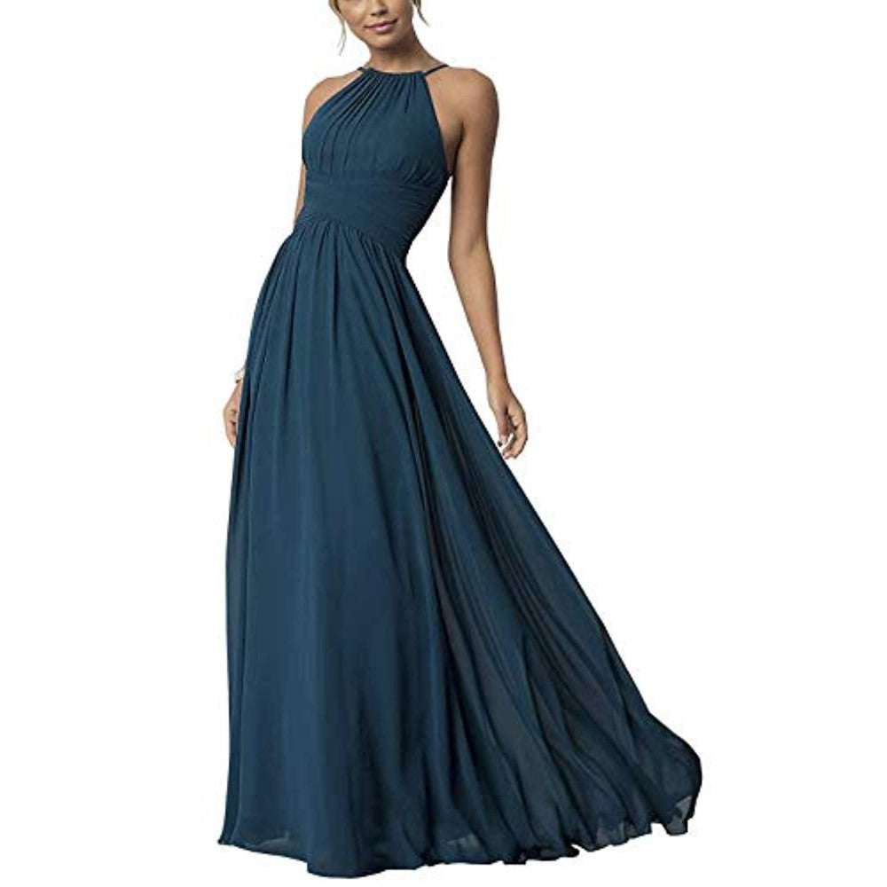 Country Chiffon Bridesmaid Dresses Long Sling Evening Gowns