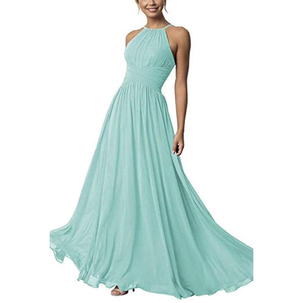 Country Chiffon Bridesmaid Dresses Long Sling Evening Gowns