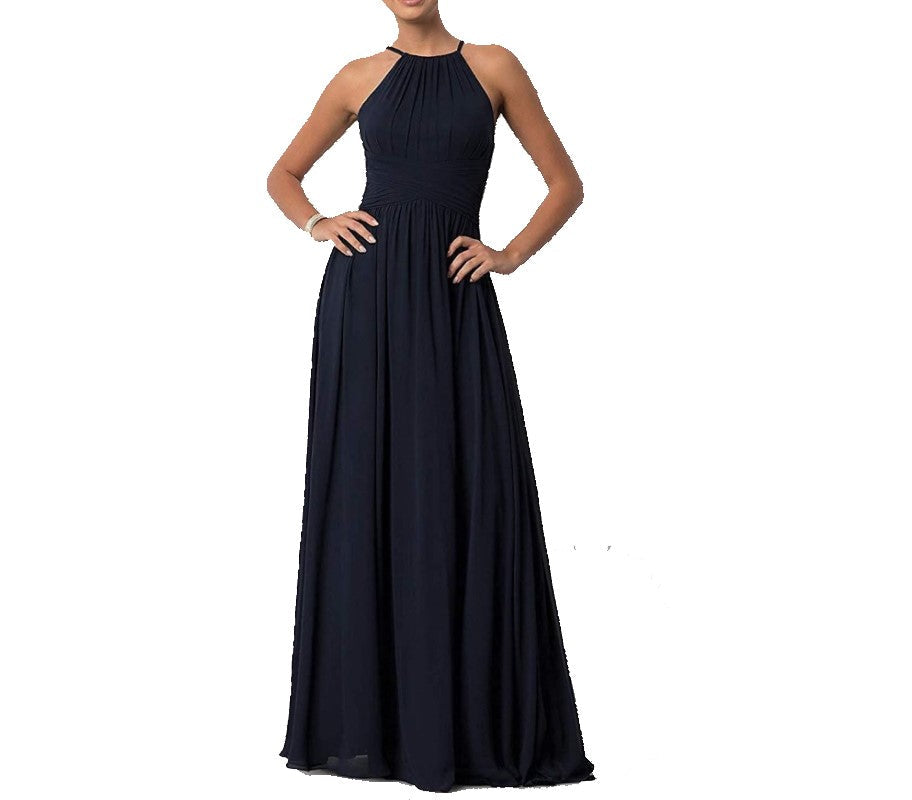 Country Chiffon Bridesmaid Dresses Long Sling Evening Gowns