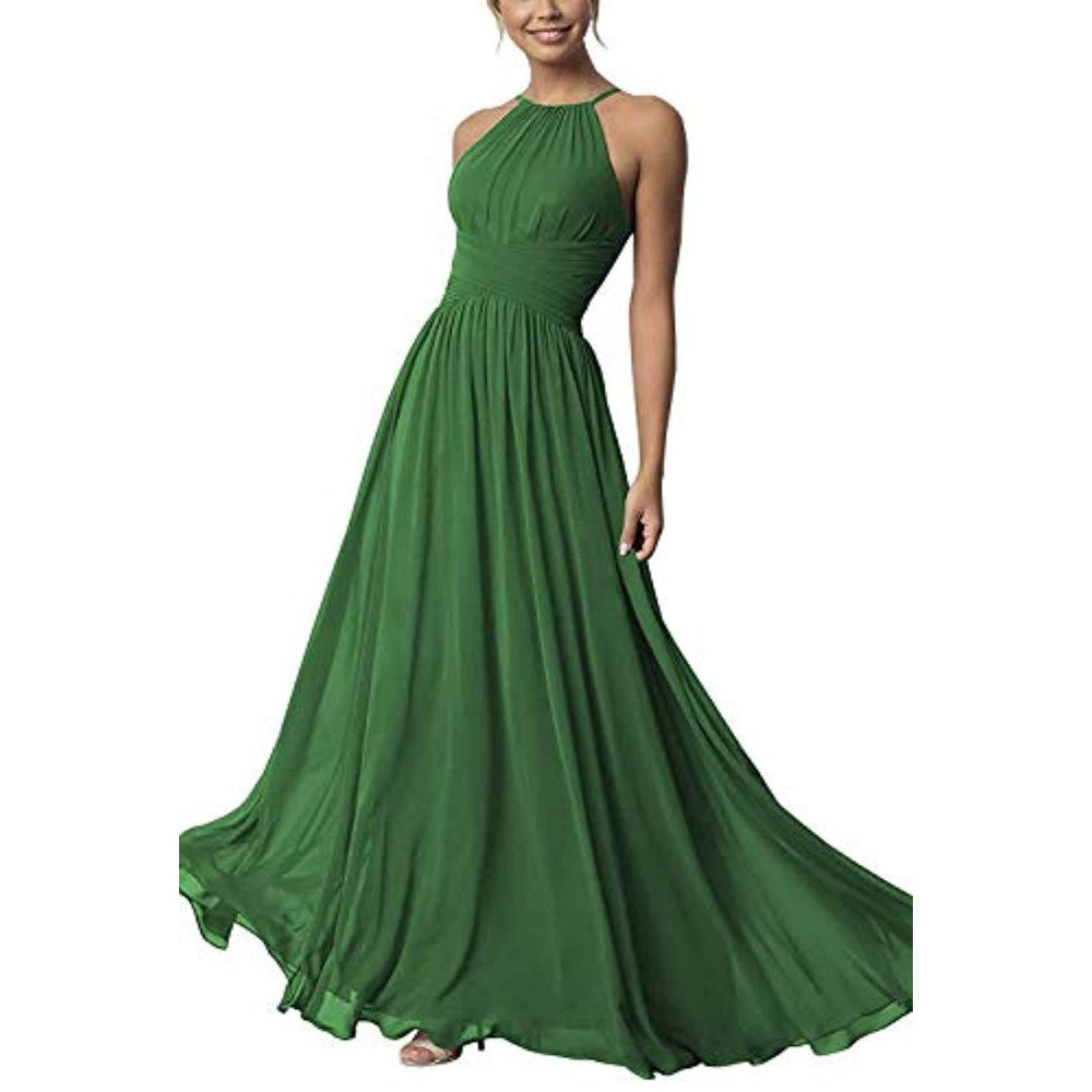 Country Chiffon Bridesmaid Dresses Long Sling Evening Gowns