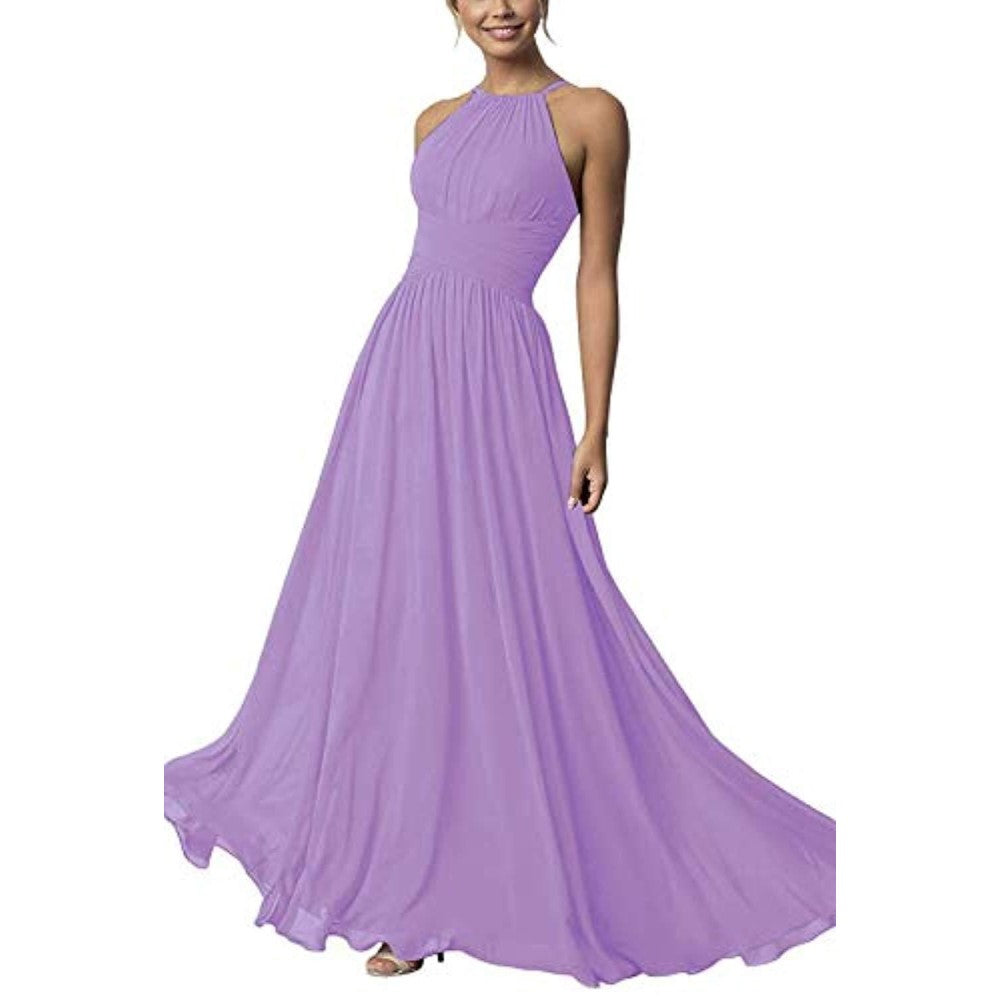 Country Chiffon Bridesmaid Dresses Long Sling Evening Gowns