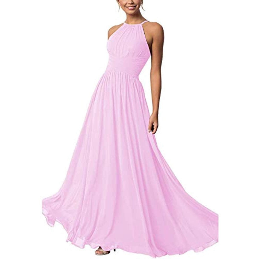 Country Chiffon Bridesmaid Dresses Long Sling Evening Gowns
