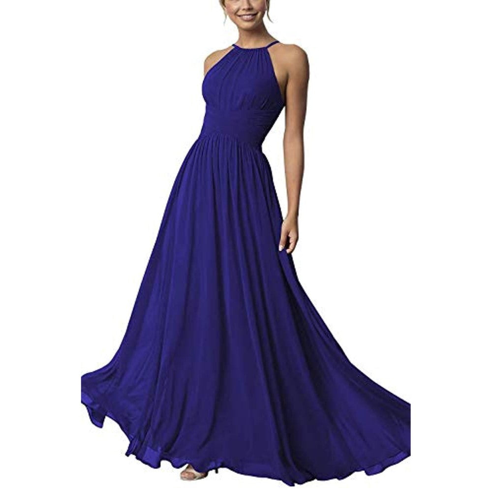 Country Chiffon Bridesmaid Dresses Long Sling Evening Gowns