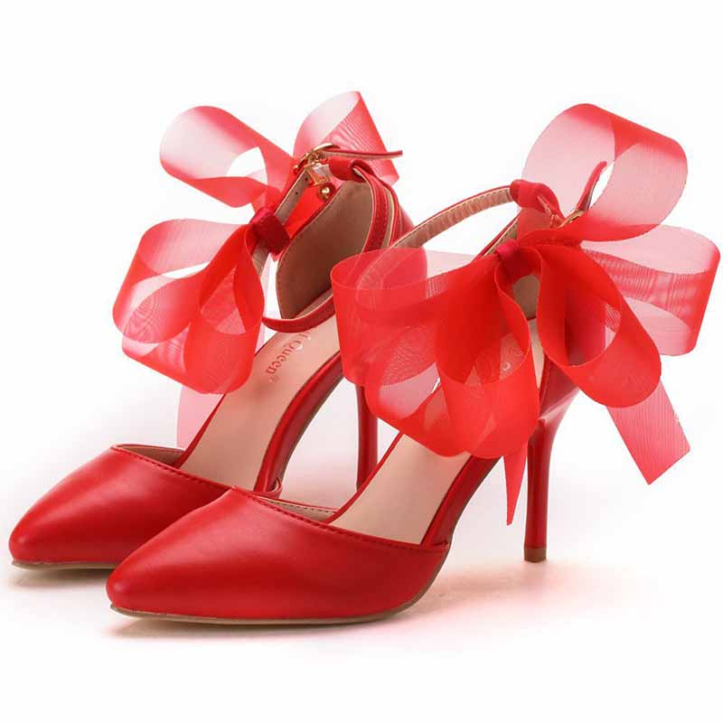 Closed Toe High Heel Sandals Bridal Wedding Shoes For Bride Ankle Strap