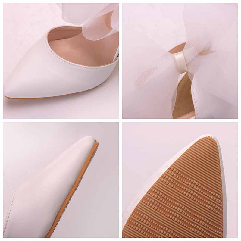 Closed Toe High Heel Sandals Bridal Wedding Shoes For Bride Ankle Strap