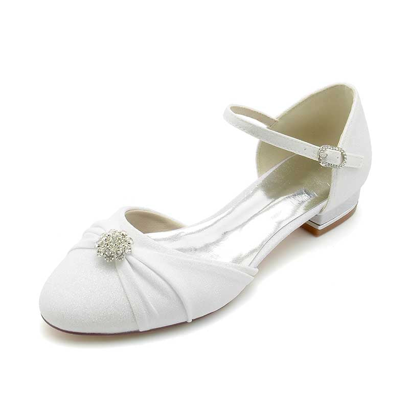 0.98" Beading Strap Glitter Mary Jane Shoes Bridal Shoes