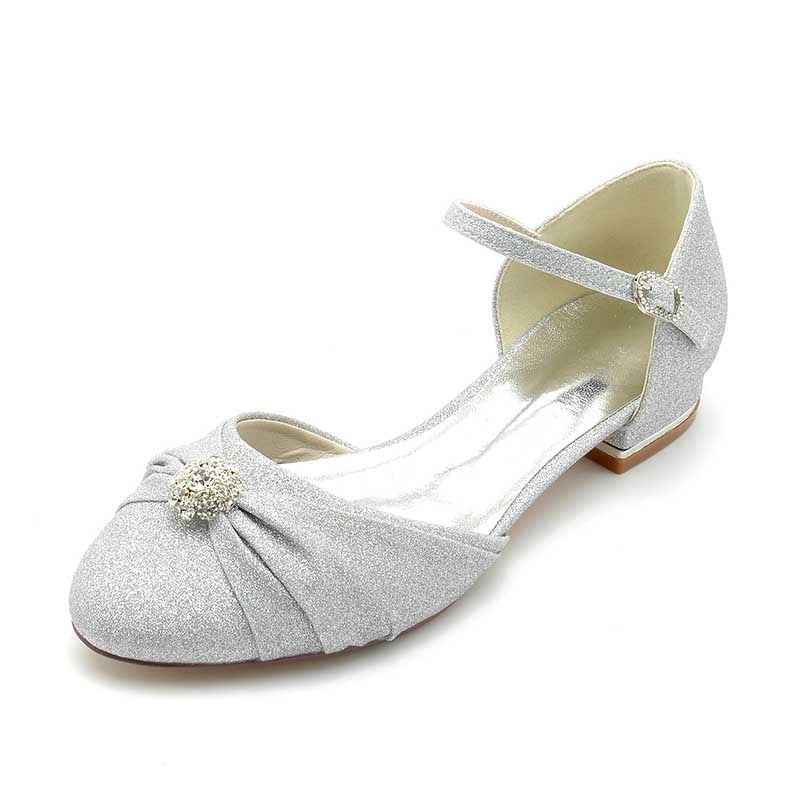 0.98" Beading Strap Glitter Mary Jane Shoes Bridal Shoes