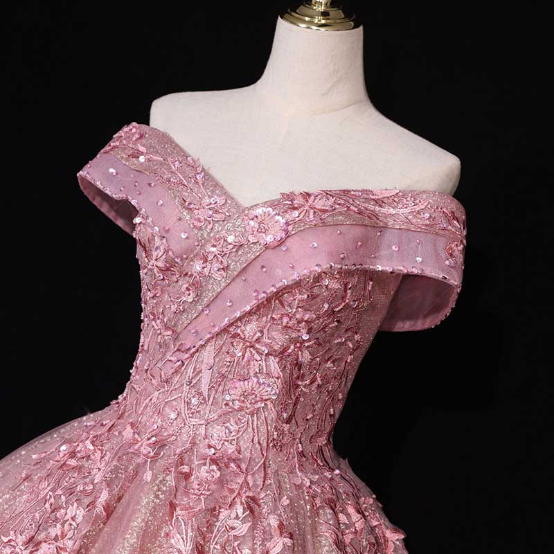 Quinceanera Dress Lace Appliques Off The Shoulder Ball Gowns