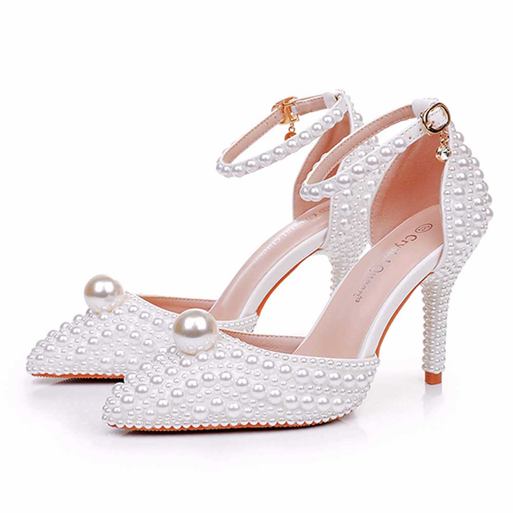 Wedding Shoes Pearl Bridal Shoes Prom Heels