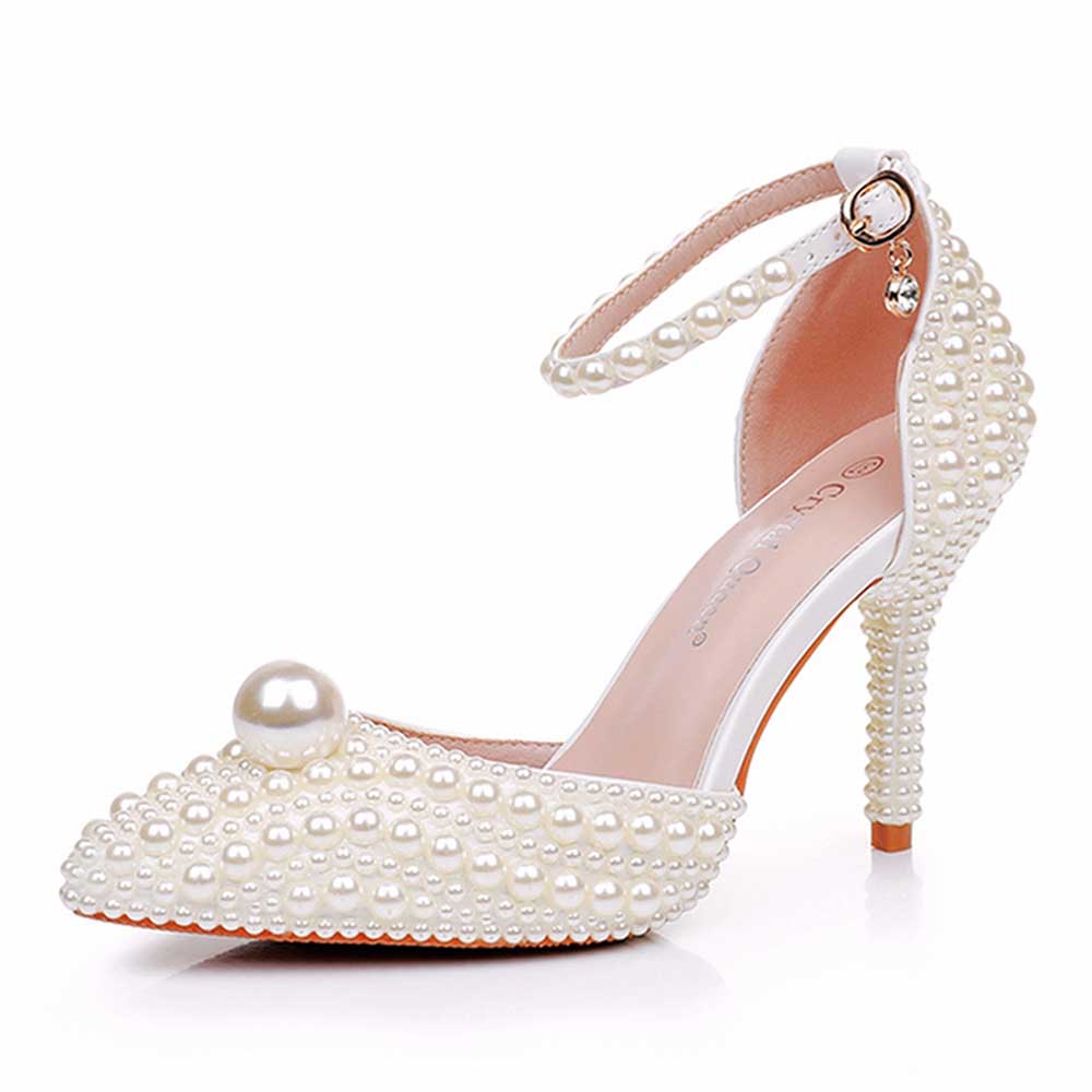 Wedding Shoes Pearl Bridal Shoes Prom Heels