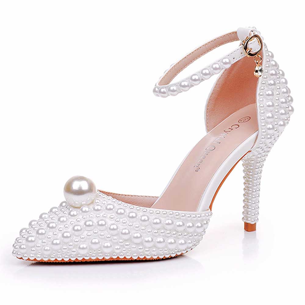 Wedding Shoes Pearl Bridal Shoes Prom Heels