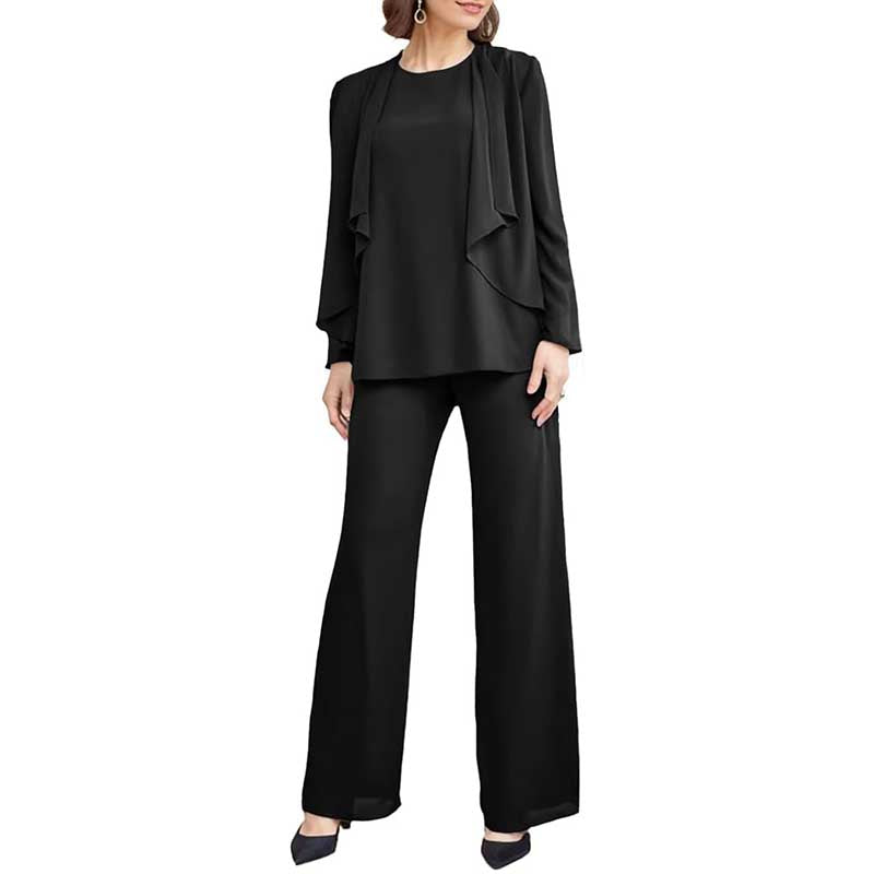 3 Piece Mother of The Bride Outfit with Jackets Long Sleeve Formal Set