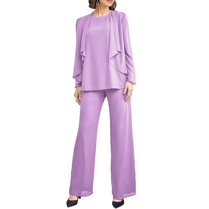 3 Piece Mother of The Bride Outfit with Jackets Long Sleeve Formal Set