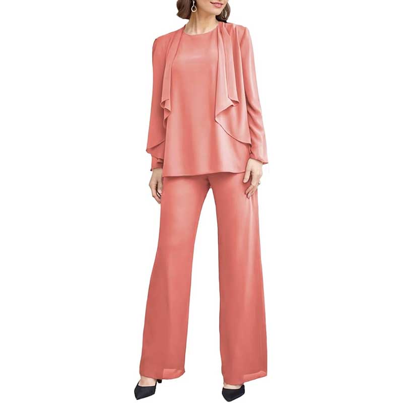 3 Piece Mother of The Bride Outfit with Jackets Long Sleeve Formal Set