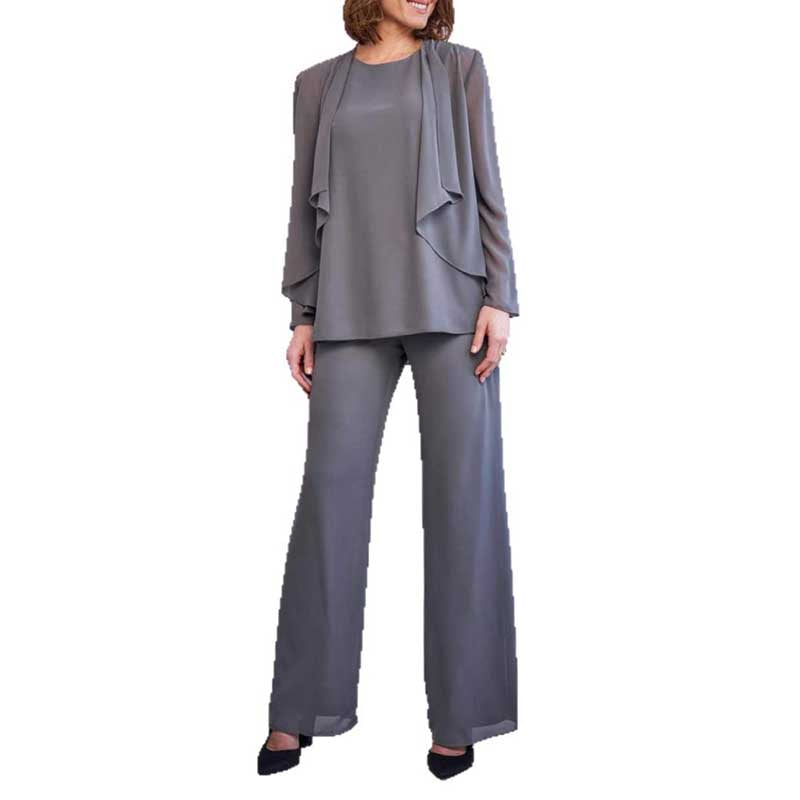 3 Piece Mother of The Bride Outfit with Jackets Long Sleeve Formal Set