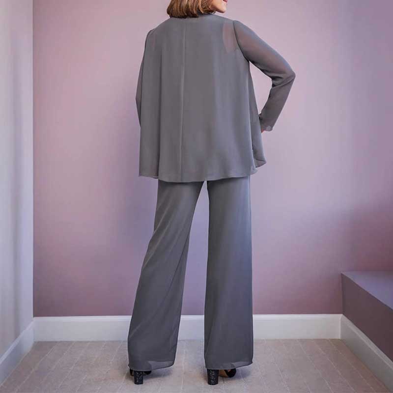3 Piece Mother of The Bride Outfit with Jackets Long Sleeve Formal Set