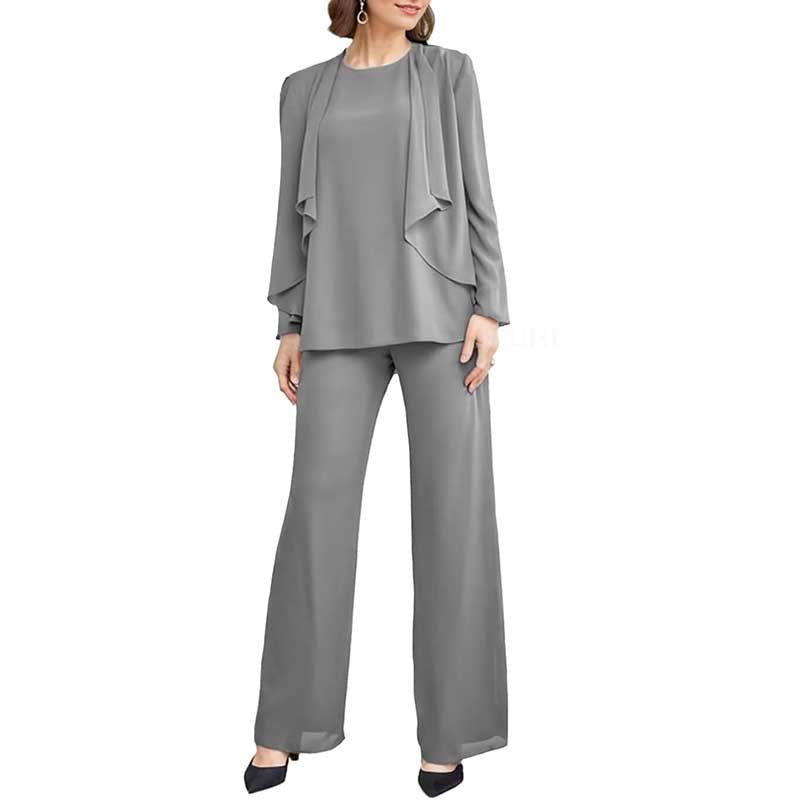 3 Piece Mother of The Bride Outfit with Jackets Long Sleeve Formal Set