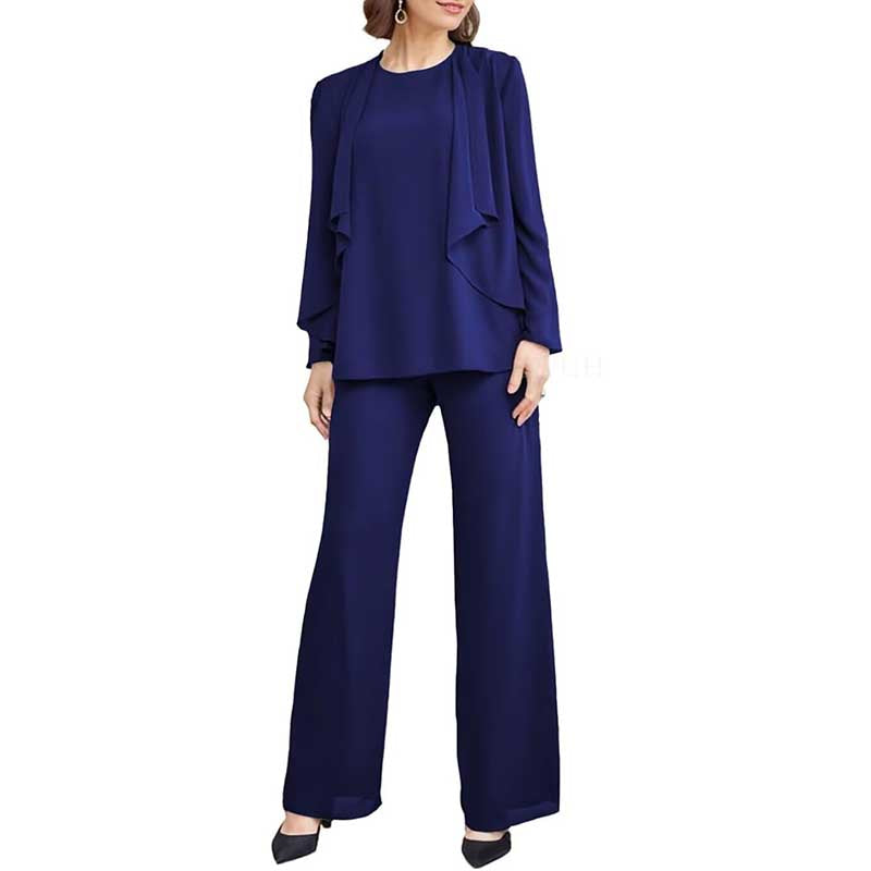 3 Piece Mother of The Bride Outfit with Jackets Long Sleeve Formal Set