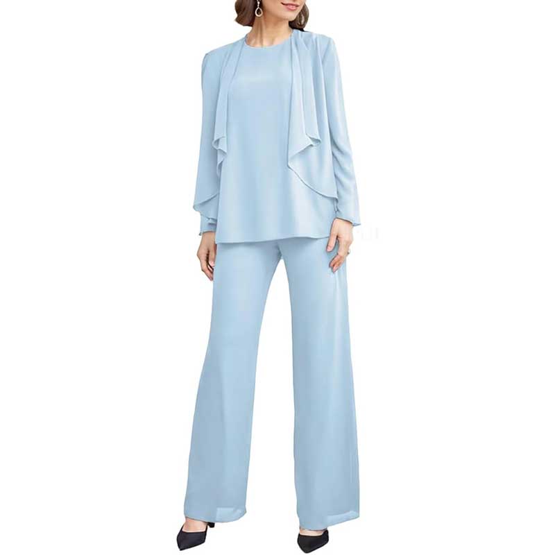 3 Piece Mother of The Bride Outfit with Jackets Long Sleeve Formal Set
