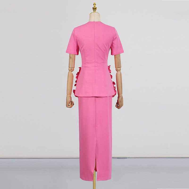 Women's 3D Flower Long Skirt Suit