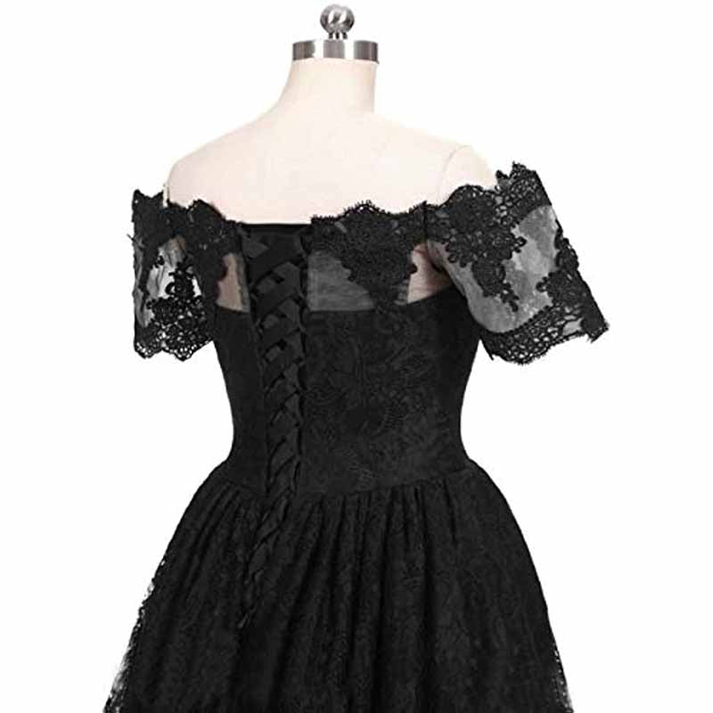Off Shoulder Prom Dresses High Low Puffy Formal Lace Evening Ball Gowns