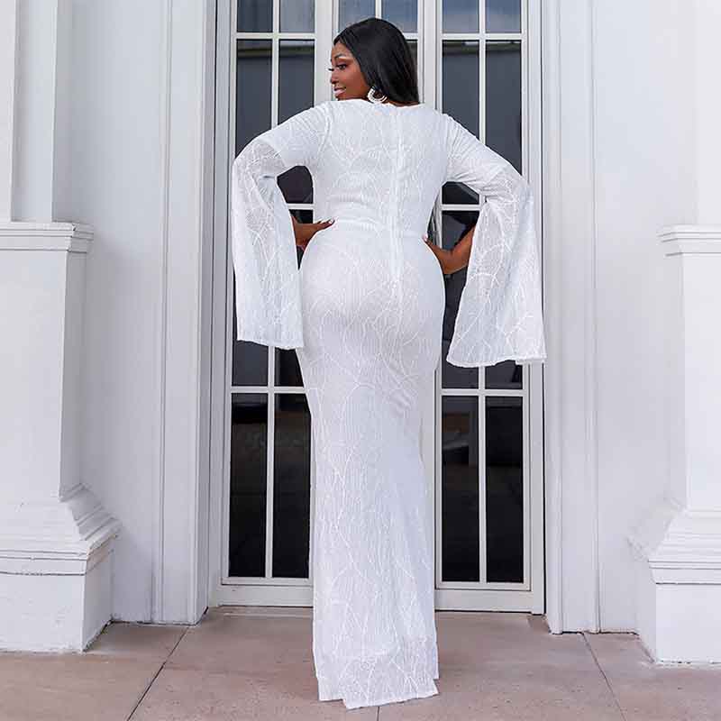 Women's Plus Size Sequin Gowns Long Formal Evening Party Maxi Dress