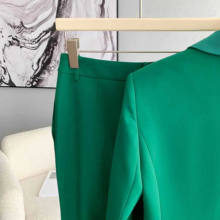 Green Formal Pantsuit for Women – Elegant Suit Outfit for Wedding, Office & Events