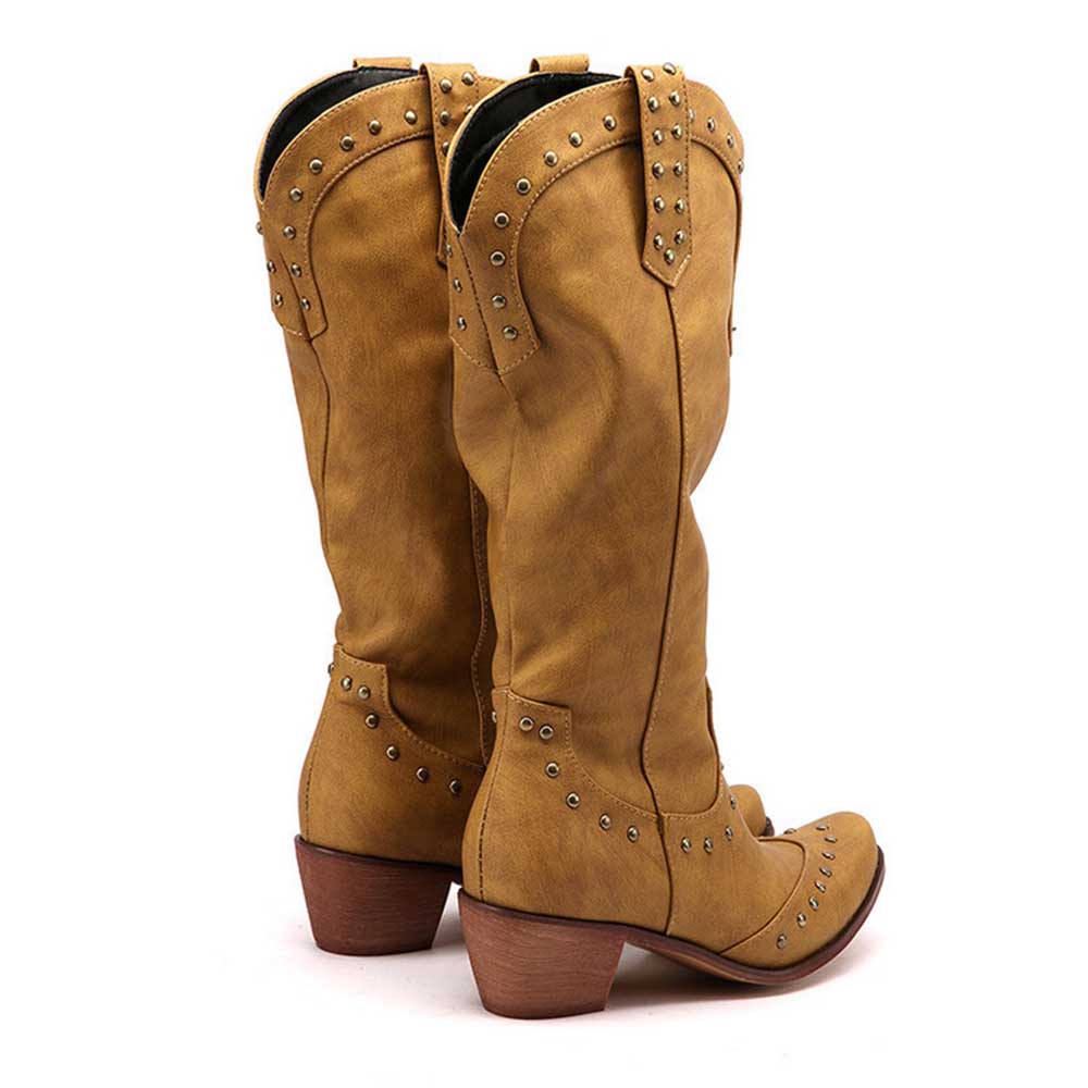 Women’s Country Western Boots – Stylish Block Heel Cowboy Boots