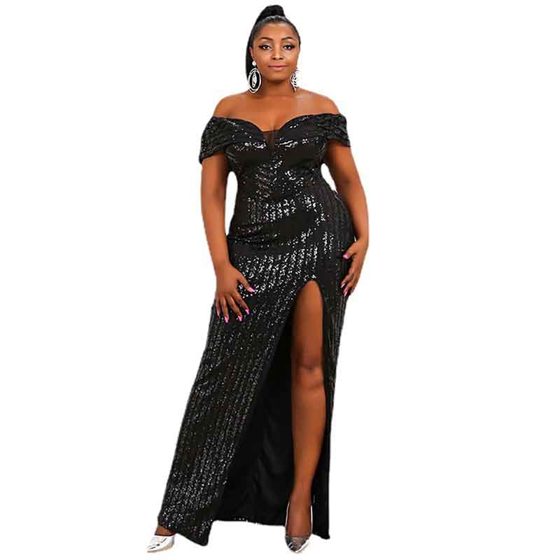 Plus Size Formal Sequin Evening Prom Dresses Mermaid Party Maxi Gown