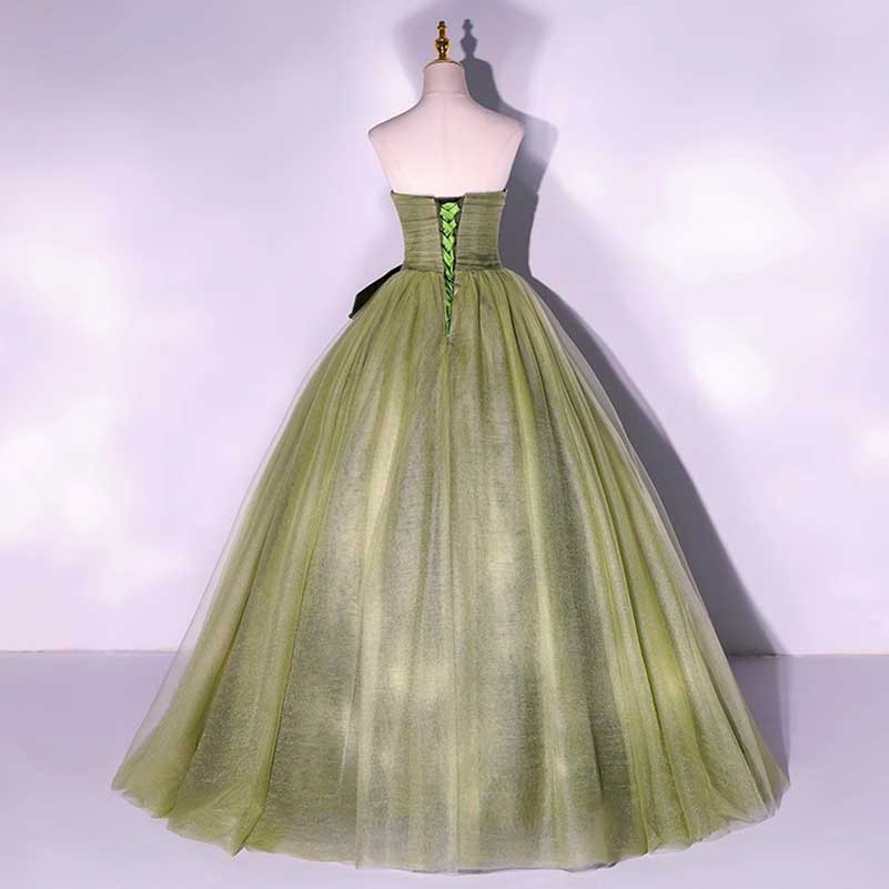 Strapless Tulle Event Dress Long Prom Dress Bow Princess Gown