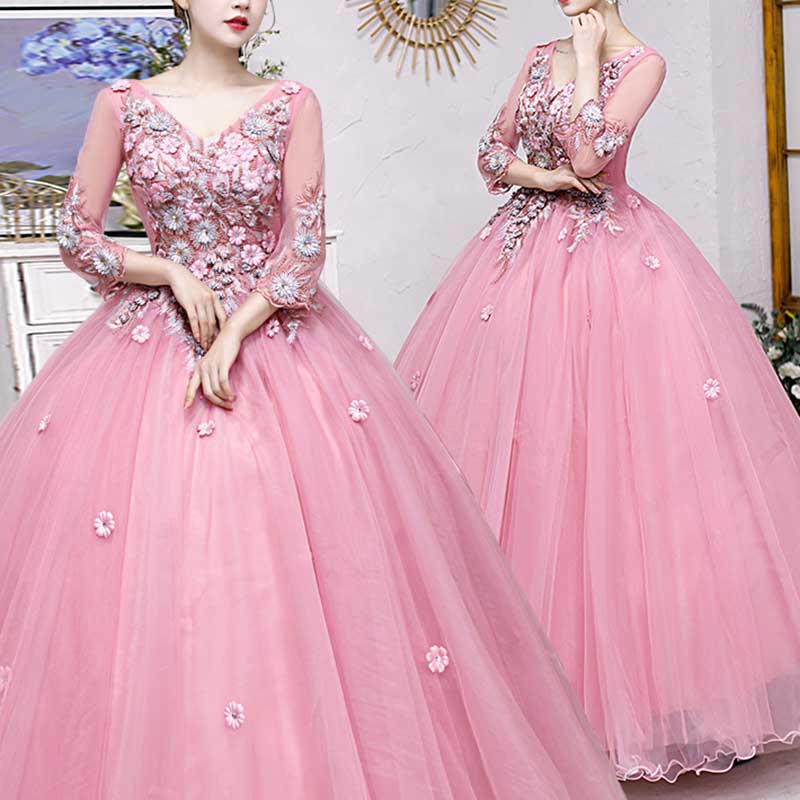 Beaded Lace Bridal Gown Princess Dresses