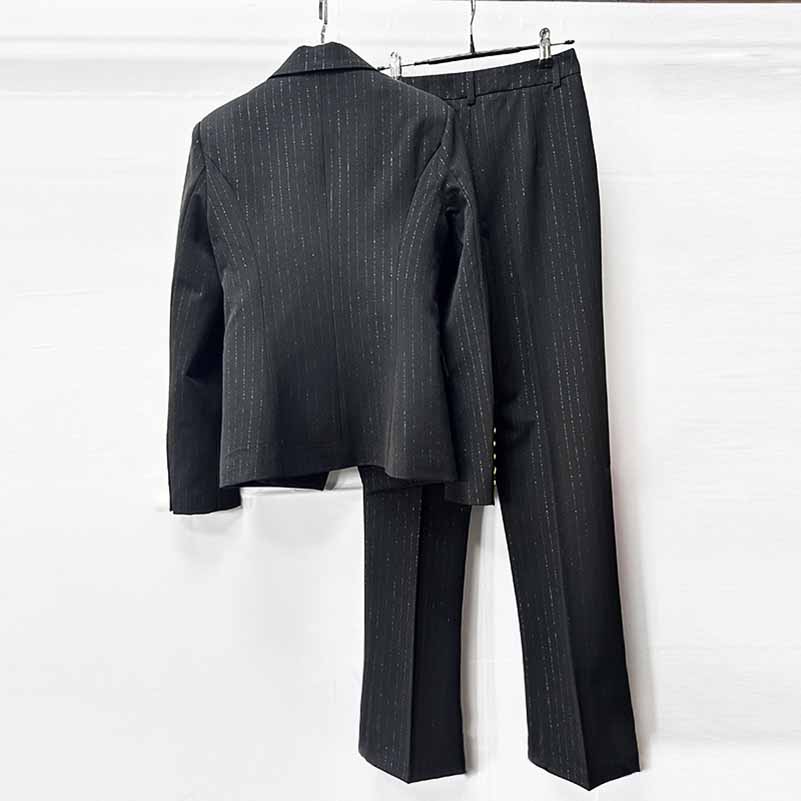 Black Slim Fit Pantsuit Formal Business Suit