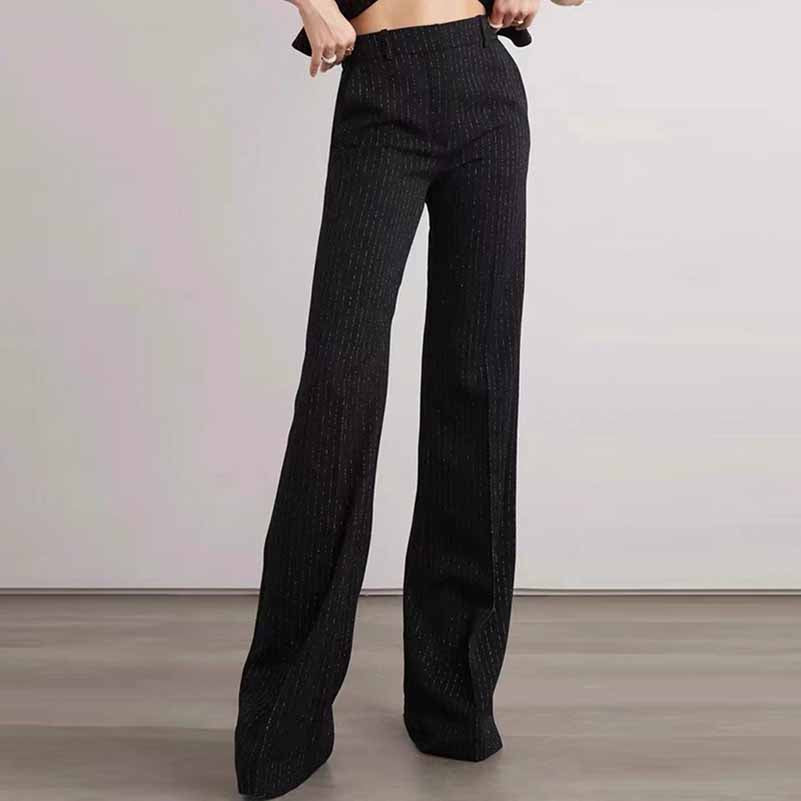 Black Slim Fit Pantsuit Formal Business Suit