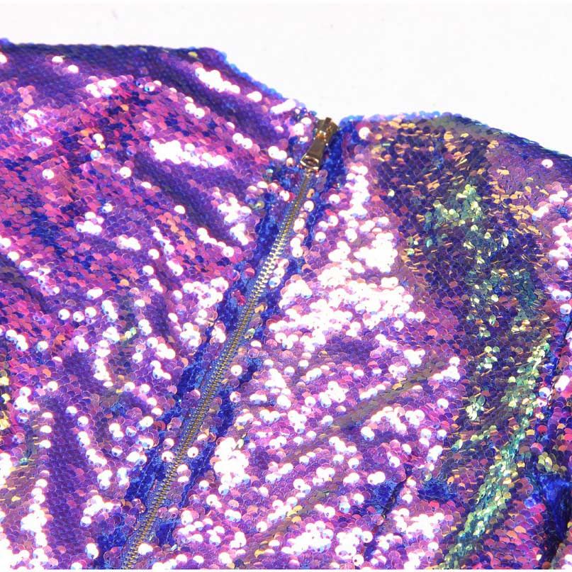 Women’s Glitter Sequin Mini Dress with Long Sleeves – Party Bling Dress