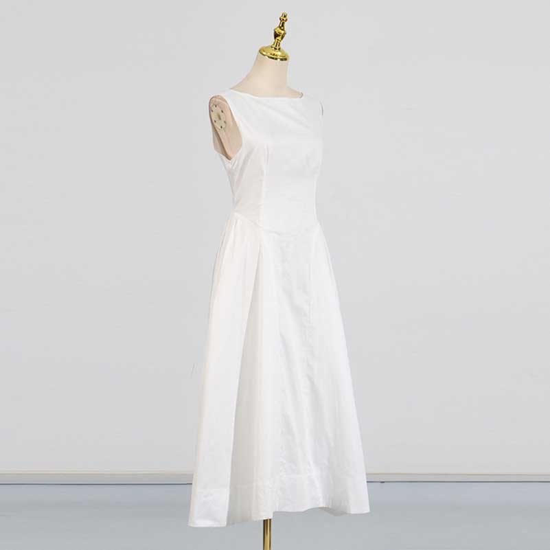 Boat Neck Ruffle Backless Midi Dress