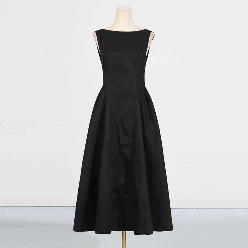 Boat Neck Ruffle Backless Midi Dress