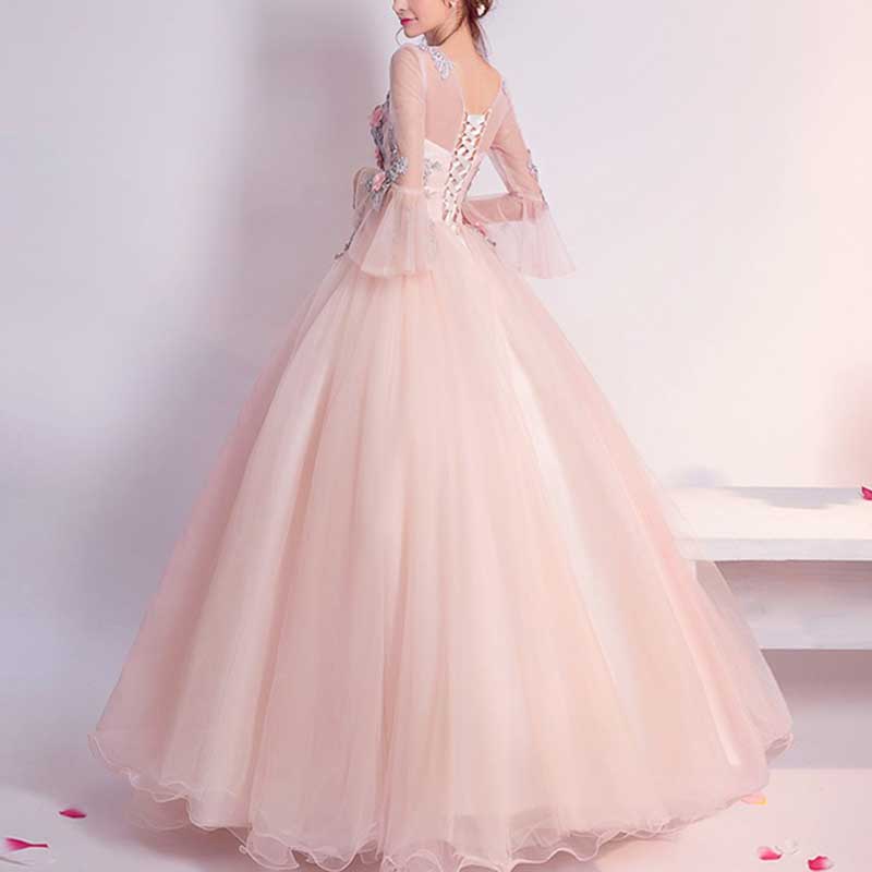 Junior Tulle Prom Dress Pink Wedding Ball Gown