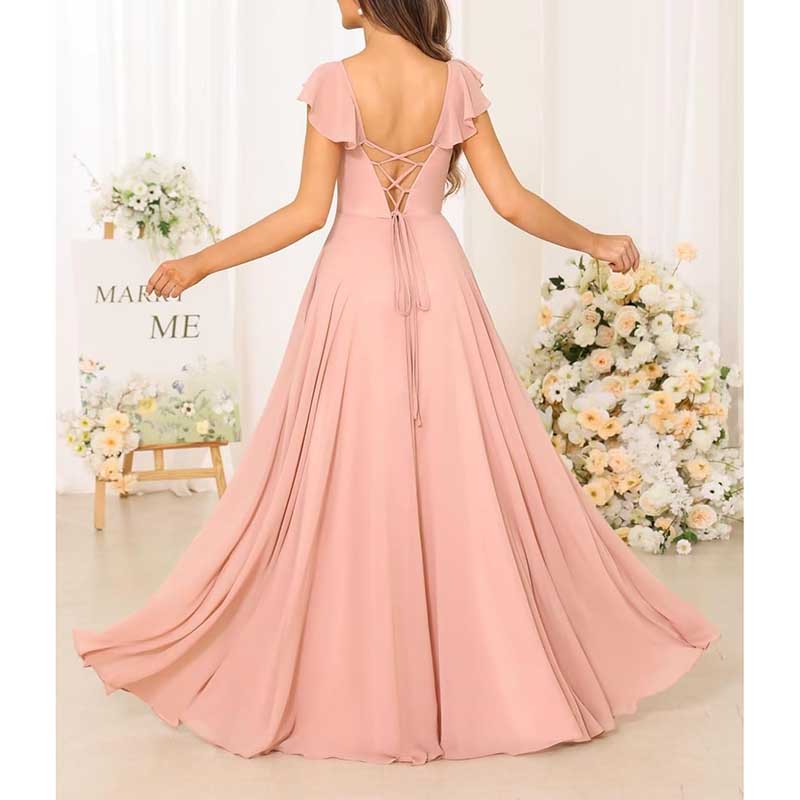 Long Chiffon Bridesmaid Dresses A-line Prom Dresses