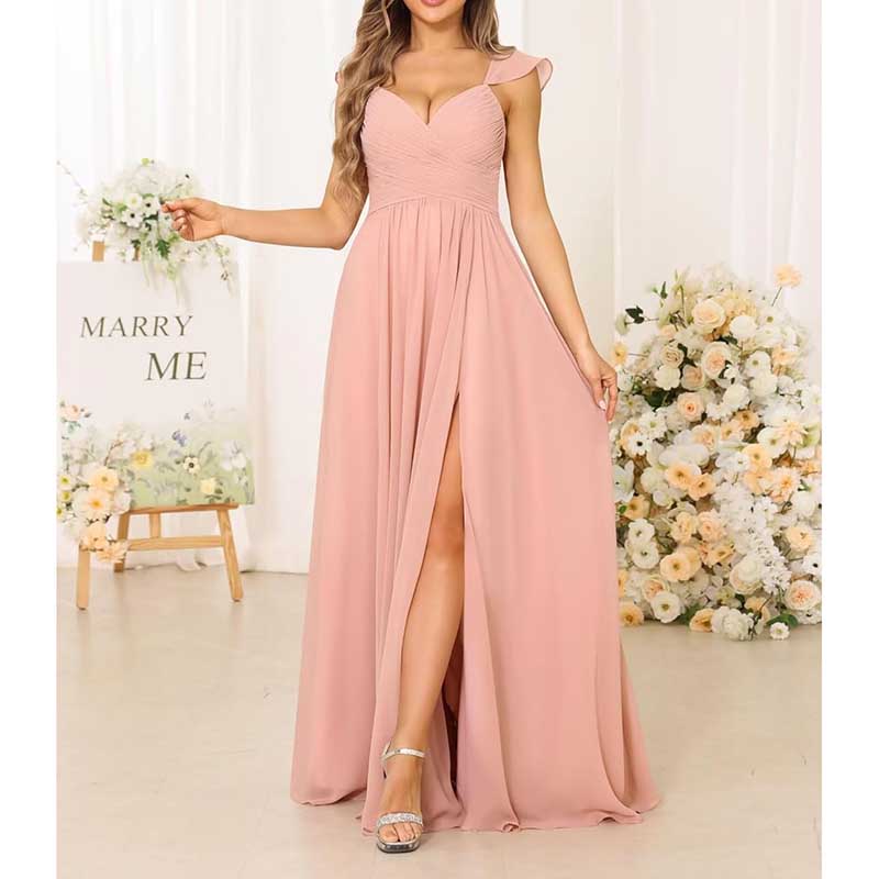 Long Chiffon Bridesmaid Dresses A-line Prom Dresses