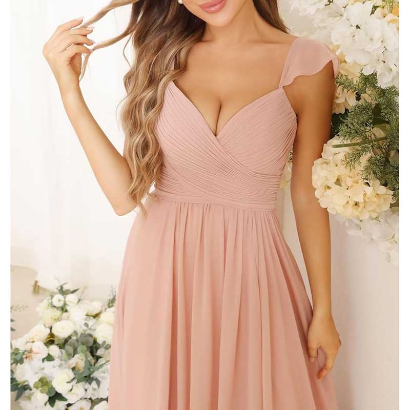 Long Chiffon Bridesmaid Dresses A-line Prom Dresses