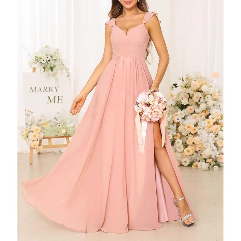Long Chiffon Bridesmaid Dresses A-line Prom Dresses