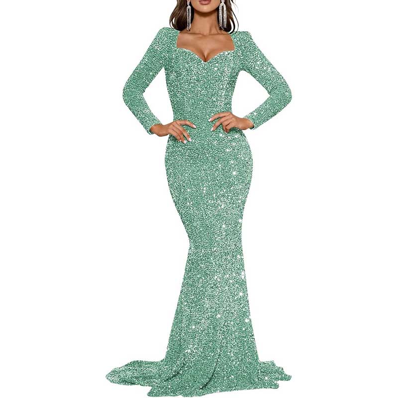 Mermaid Long Sleeves Sparkly Prom Dress Custom Fit, Tailored & Show-Stopping