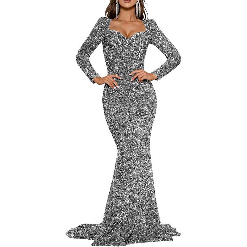 Mermaid Long Sleeves Sparkly Prom Dress Custom Fit, Tailored & Show-Stopping