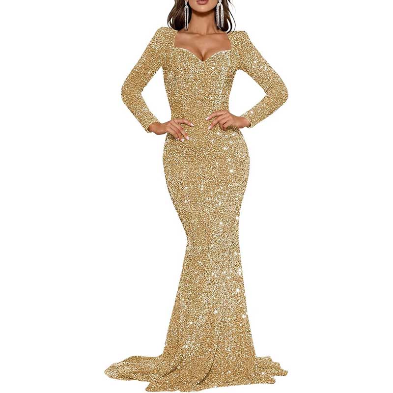 Mermaid Long Sleeves Sparkly Prom Dress Custom Fit, Tailored & Show-Stopping