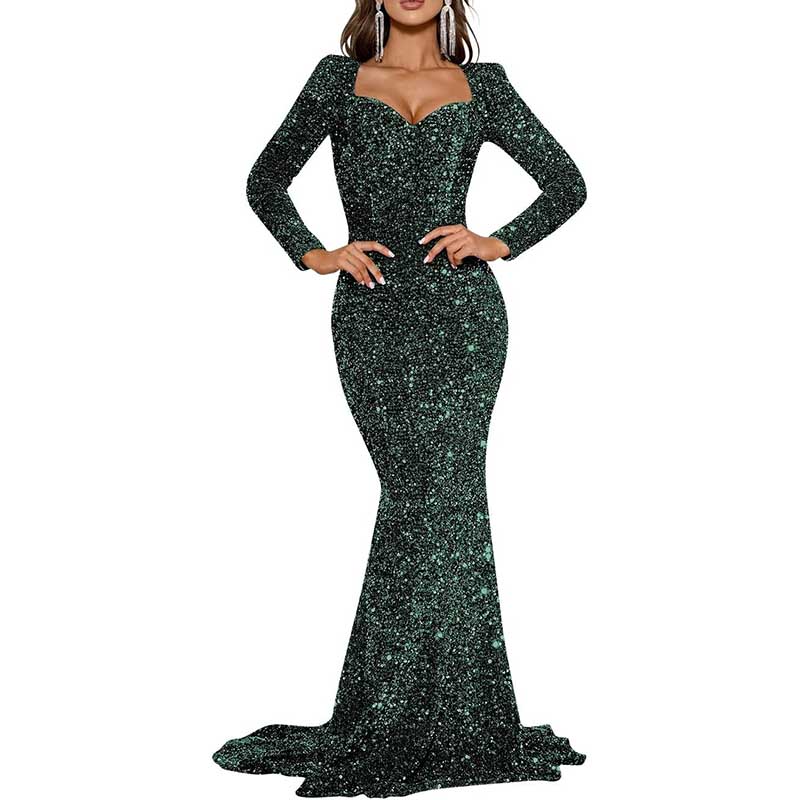 Mermaid Long Sleeves Sparkly Prom Dress Custom Fit, Tailored & Show-Stopping