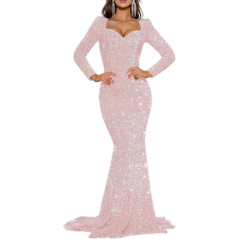 Mermaid Long Sleeves Sparkly Prom Dress Custom Fit, Tailored & Show-Stopping