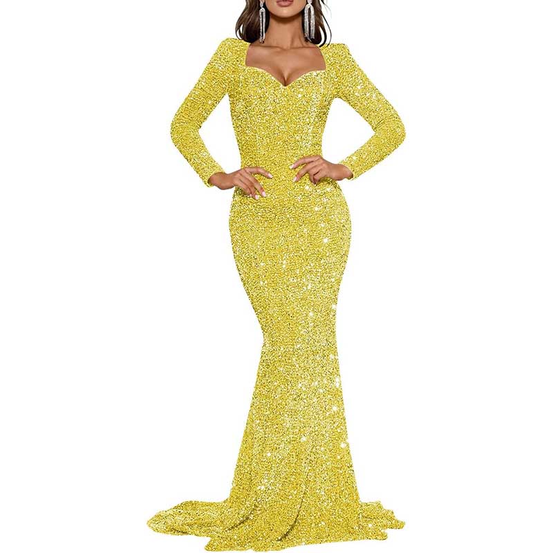Mermaid Long Sleeves Sparkly Prom Dress Custom Fit, Tailored & Show-Stopping