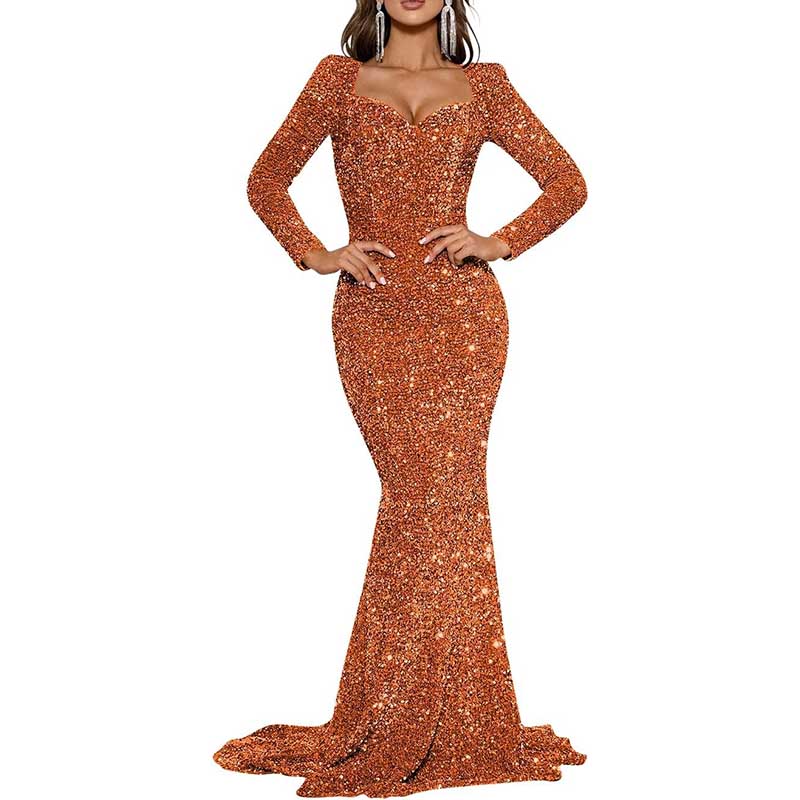 Mermaid Long Sleeves Sparkly Prom Dress Custom Fit, Tailored & Show-Stopping