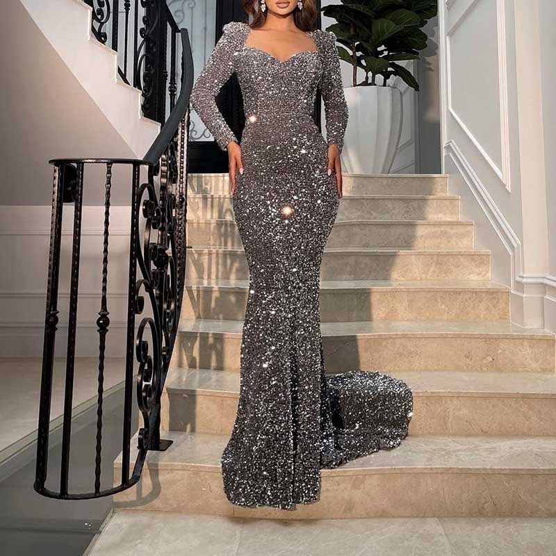 Mermaid Long Sleeves Sparkly Prom Dress Custom Fit, Tailored & Show-Stopping